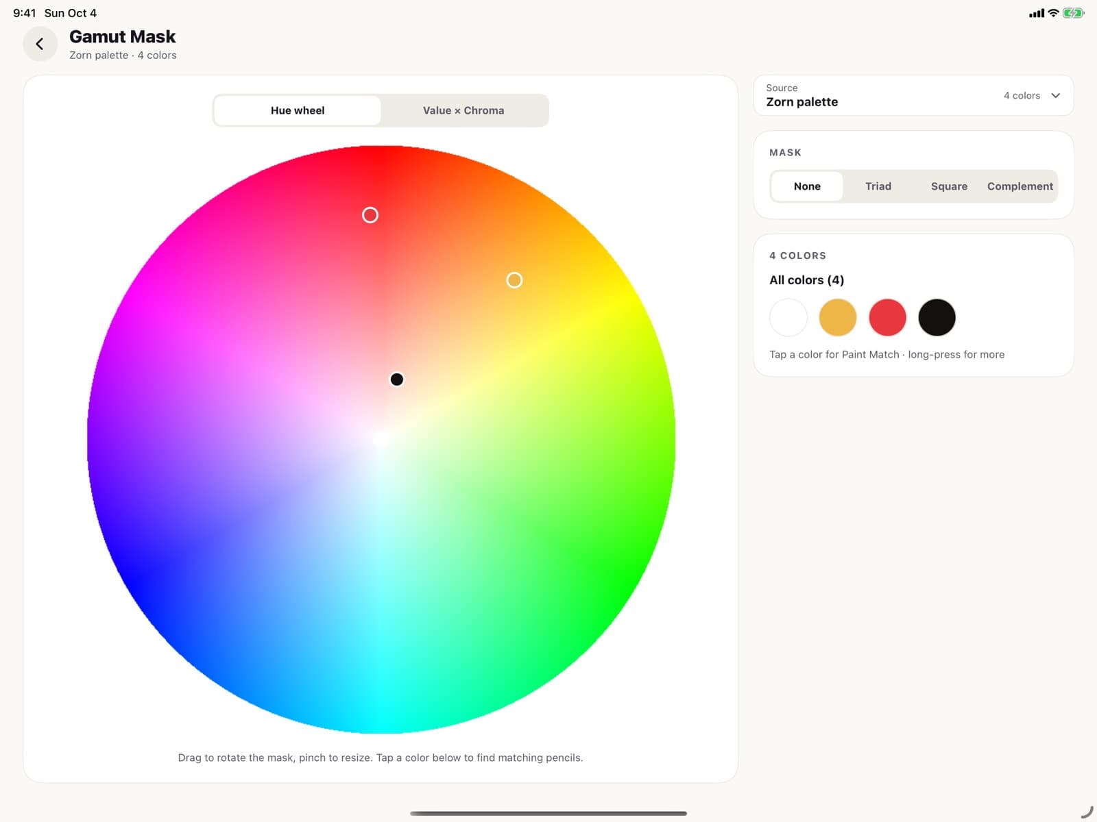 Gamut Mask in Color Picker