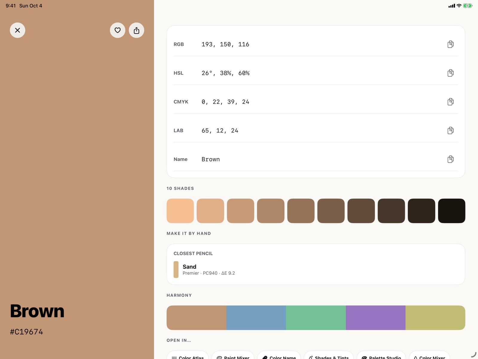 Color Hub in Color Picker: Every color code in one tap