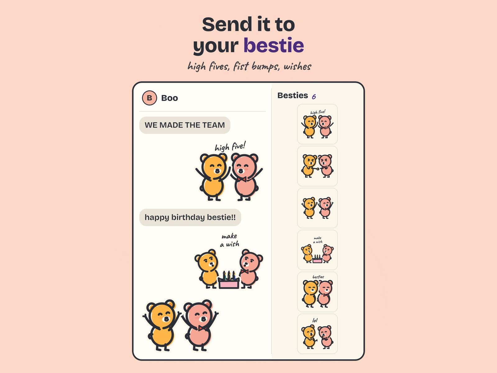 Besties in Cub Stickers