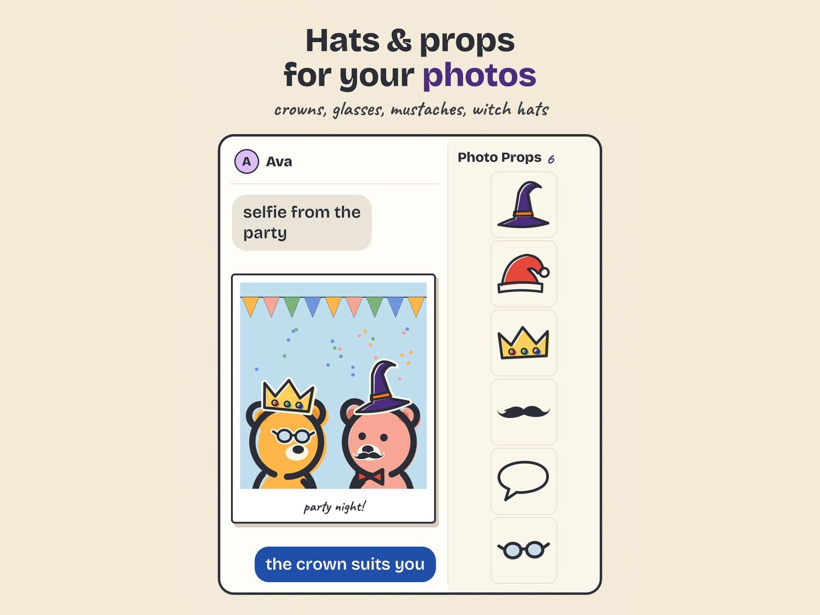 Photo Props in Cub Stickers