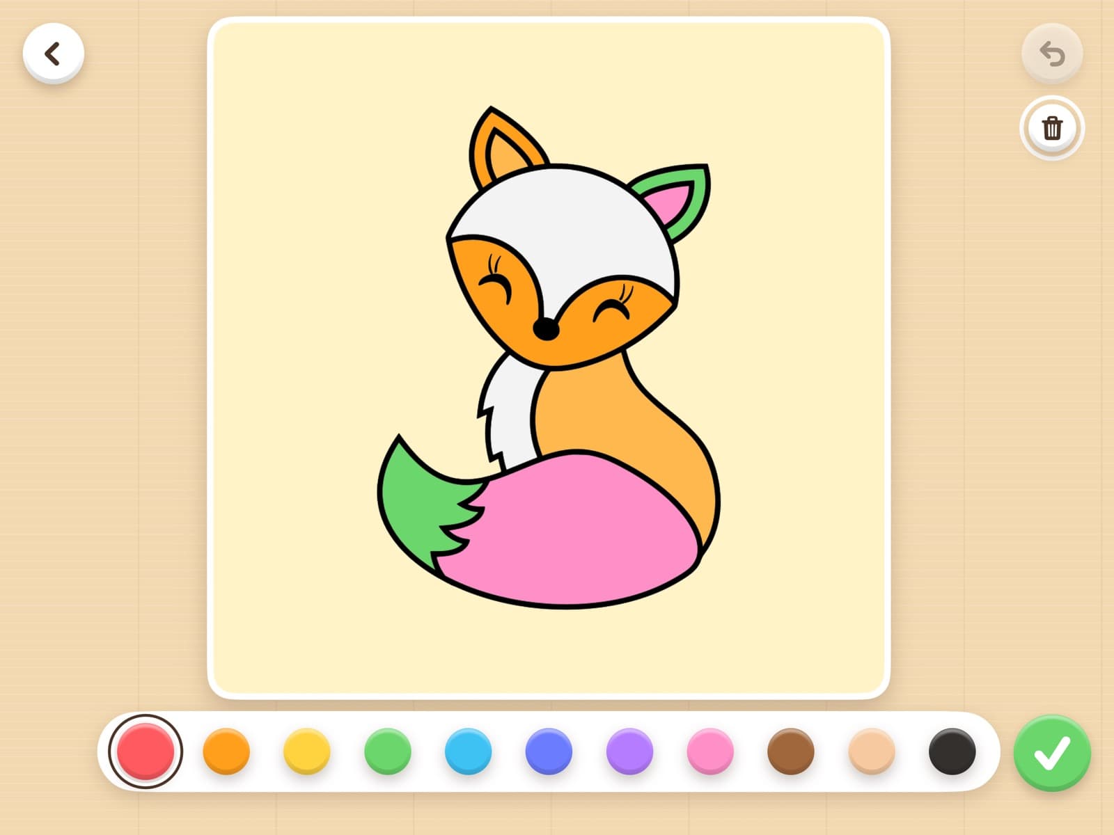 Tap & Color in Drawing for Kids: Tap to color cute animals