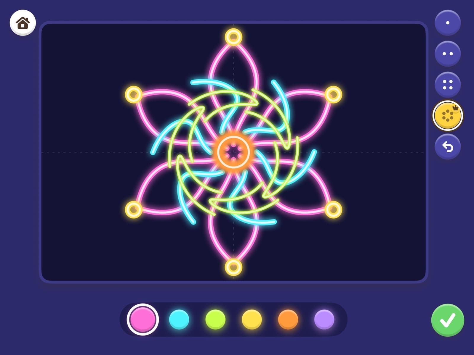 Glow Mirror in Drawing for Kids: Magic glow flowers