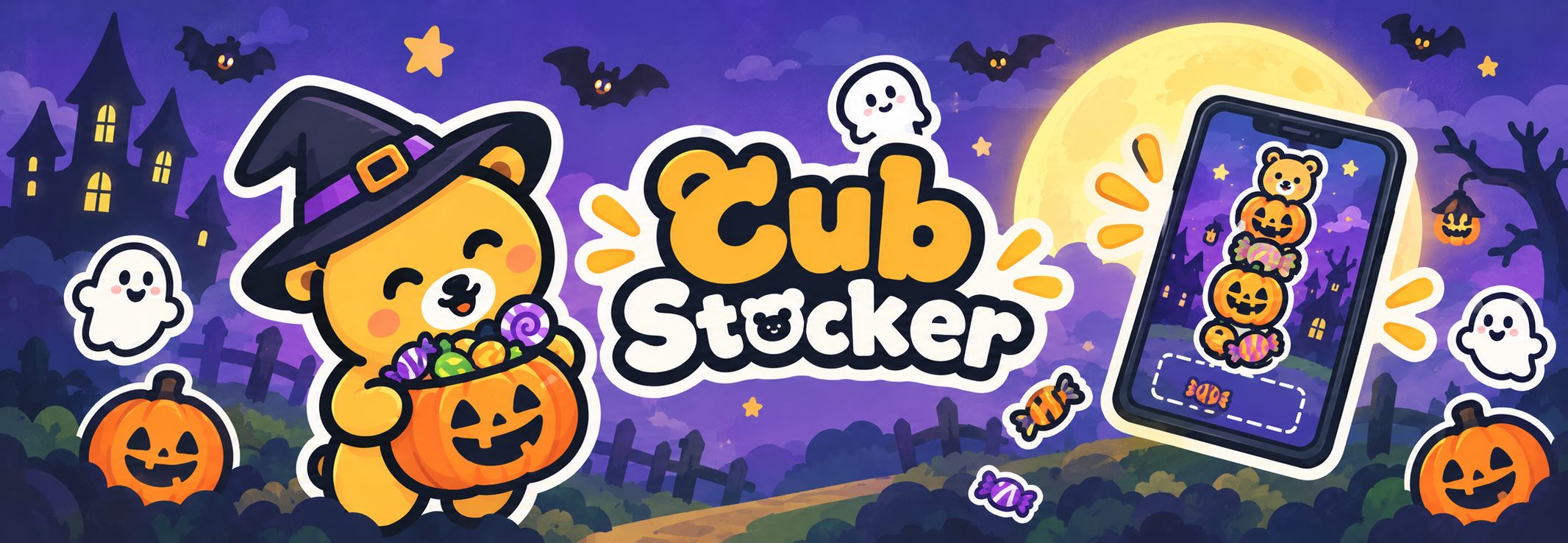 Cub Stickers: Stick it. Send it. Animated Cub bear stickers around the title.