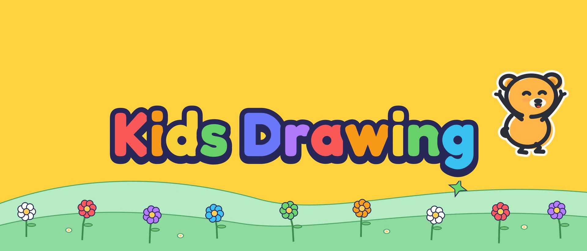 Kids Drawing: the title card of the app's creative video.
