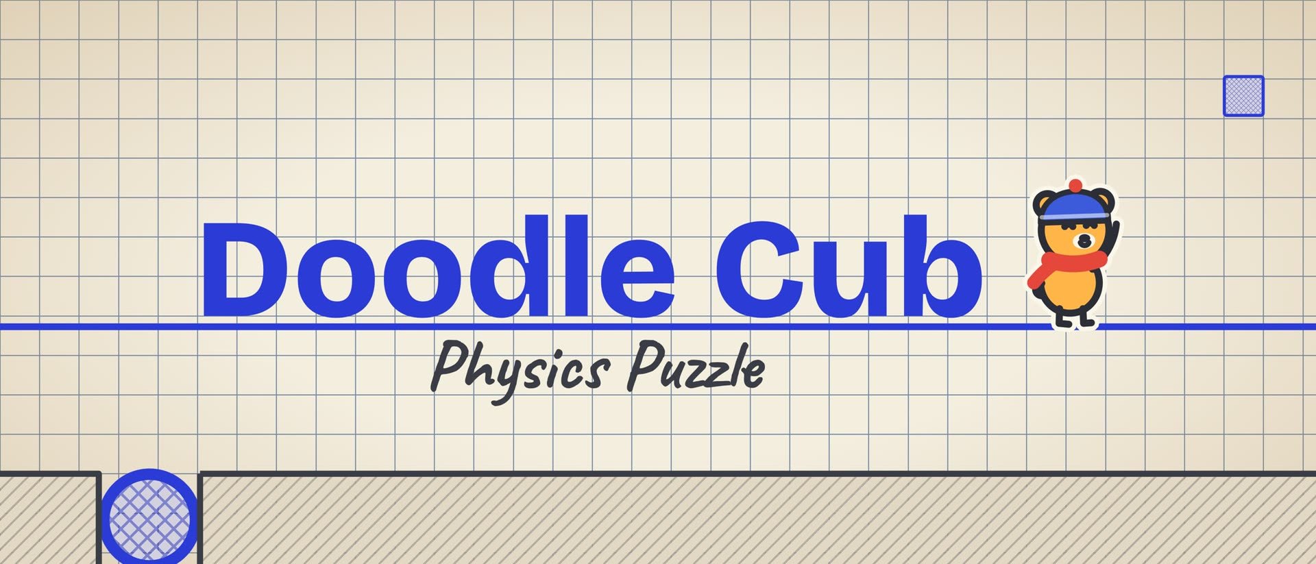 Doodle Cub: Physics Puzzle: the title card of the app's creative video.